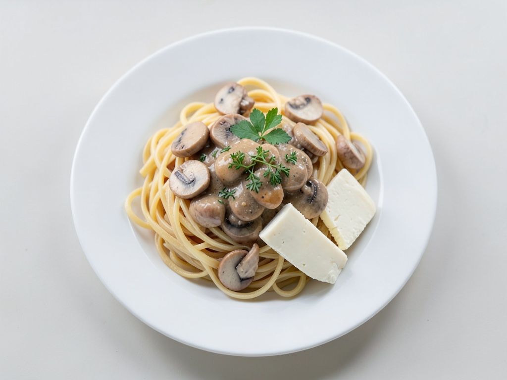 Bandnudeln mit cremiger Pilzsoße