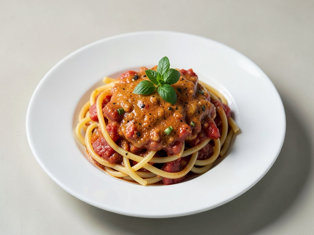 Feurige Nudeln mit cremiger Tomatensoße