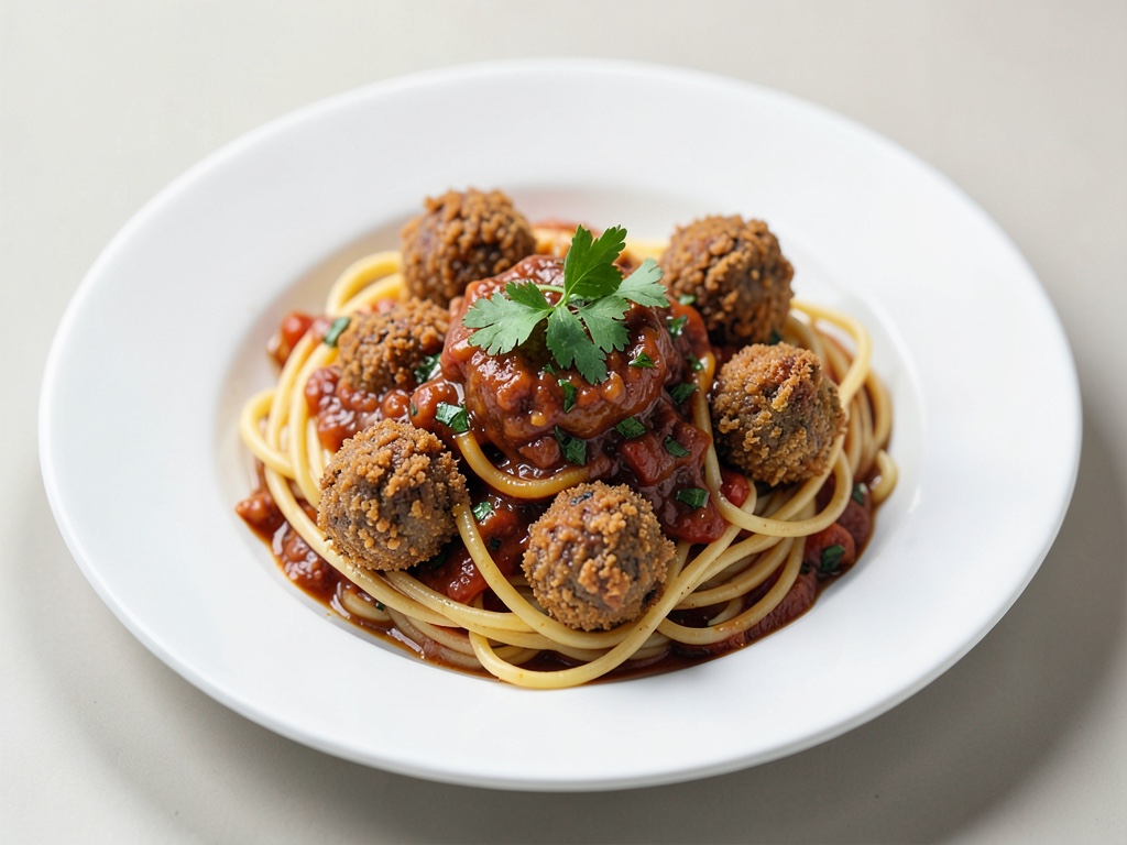 Spaghetti mit gebratenen Thunfischbällchen