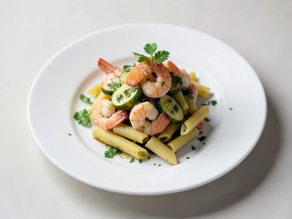 Fusilli mit Garnelen und Zucchini