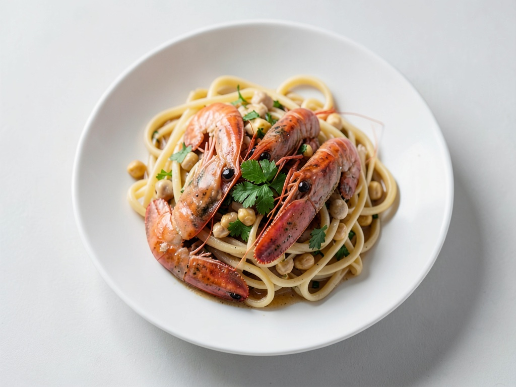 Spaghetti mit Garnelen