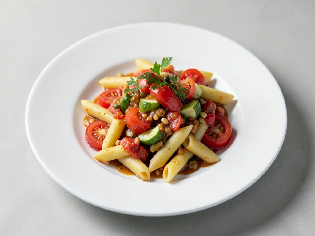 Penne mit frischer Tomaten-Zucchini-Sauce