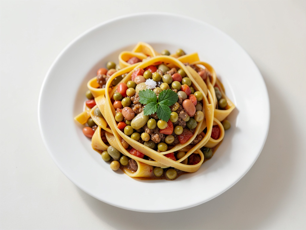 Tagliatelle mit Erbsen und Bohnen
