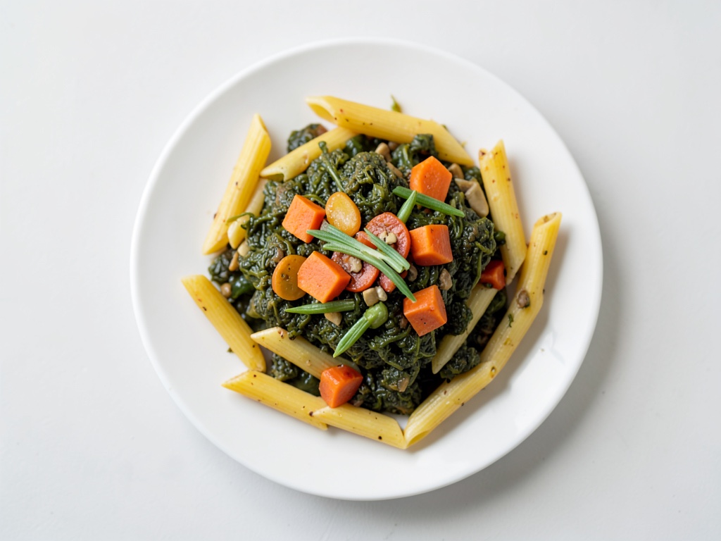 Penne mit Kürbis und Grünkohl