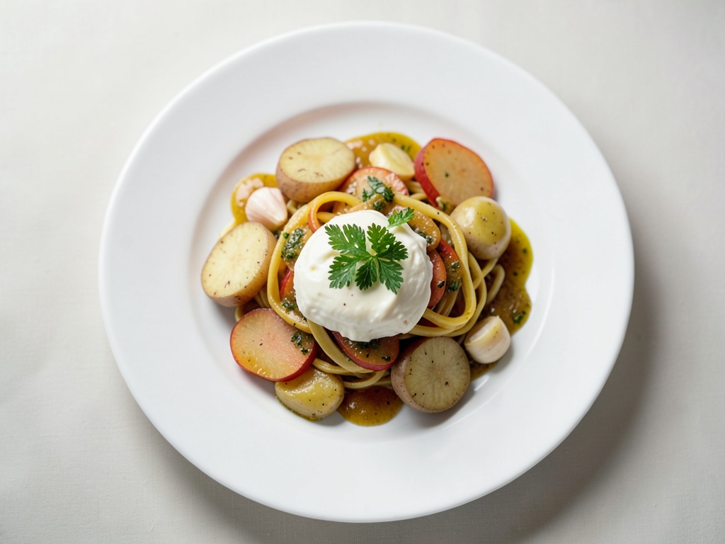 Nudeln mit Karotten-Sahne-Gemüse