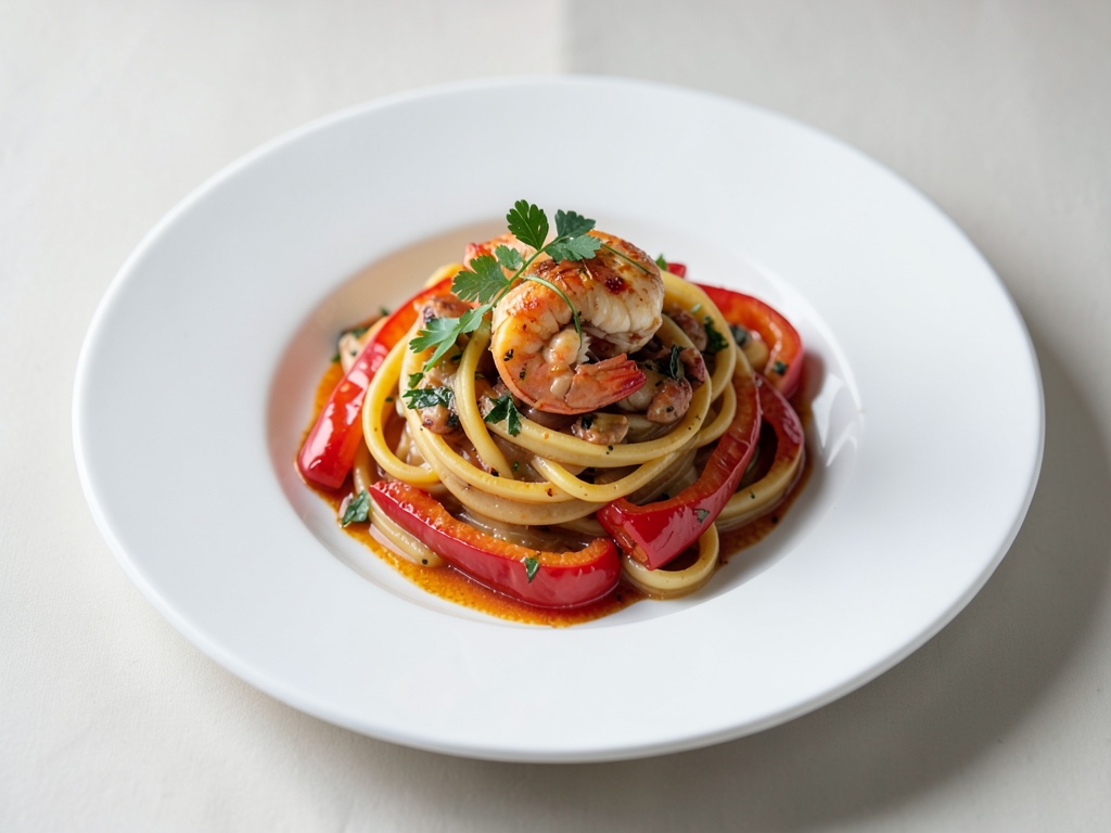 Lobster Pasta with Bell Peppers