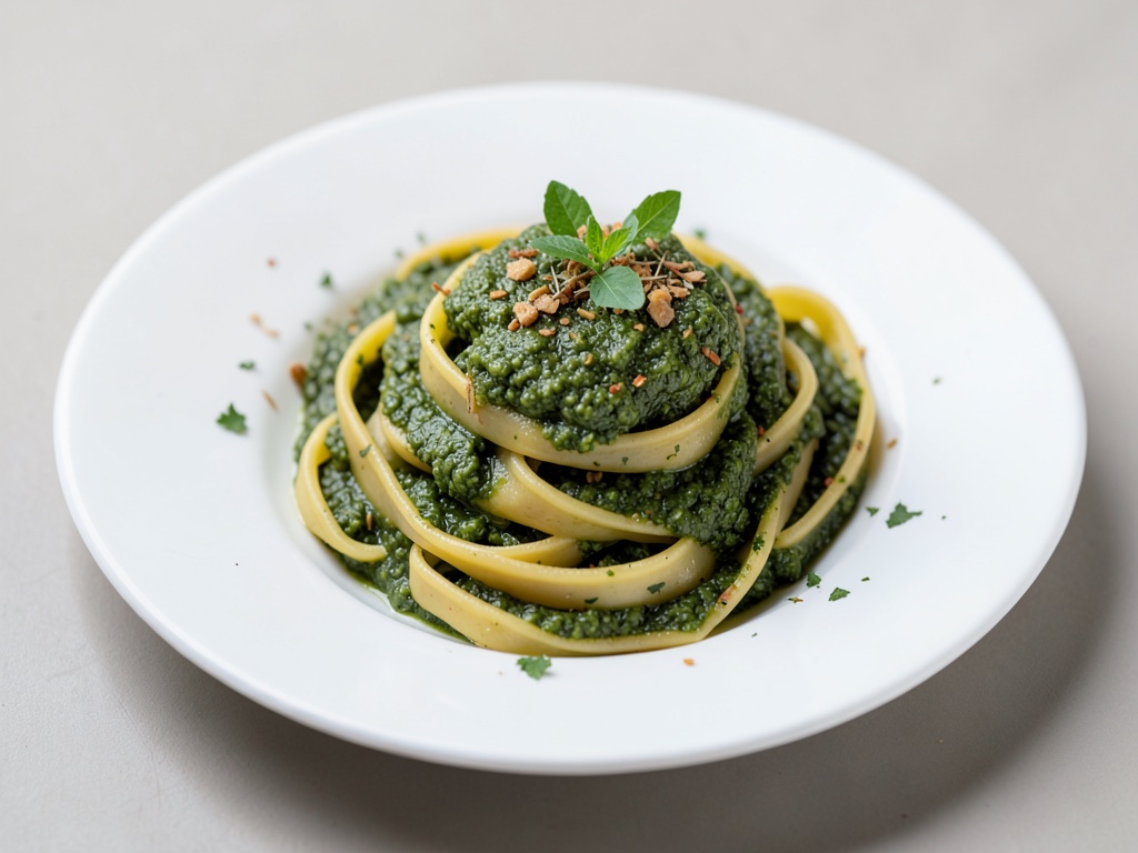 Frische Nudeln mit hausgemachtem Pesto