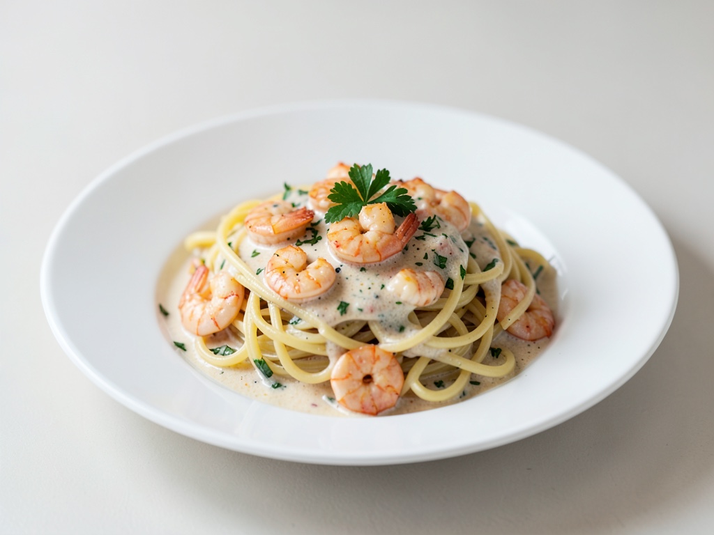 Cremige Garnelen-Spaghetti