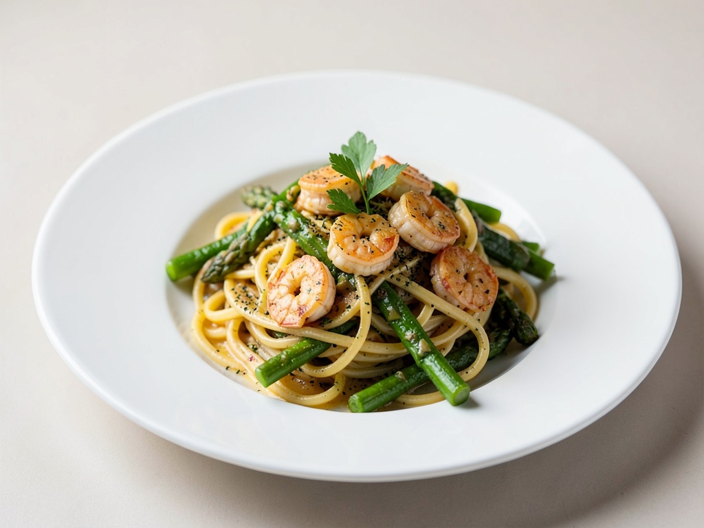 Spargel-Shrimps-Pasta
