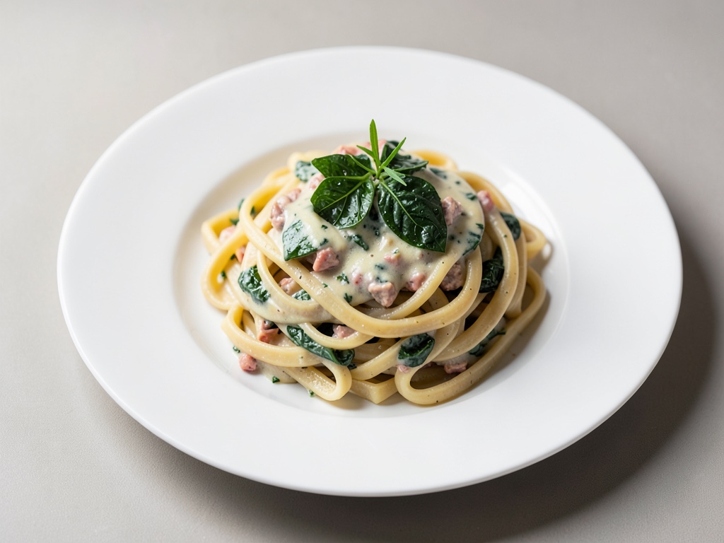Cremige Thunfisch-Pasta mit Spinat