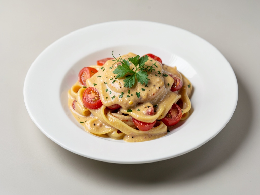Cremige Nudeln mit Tomaten