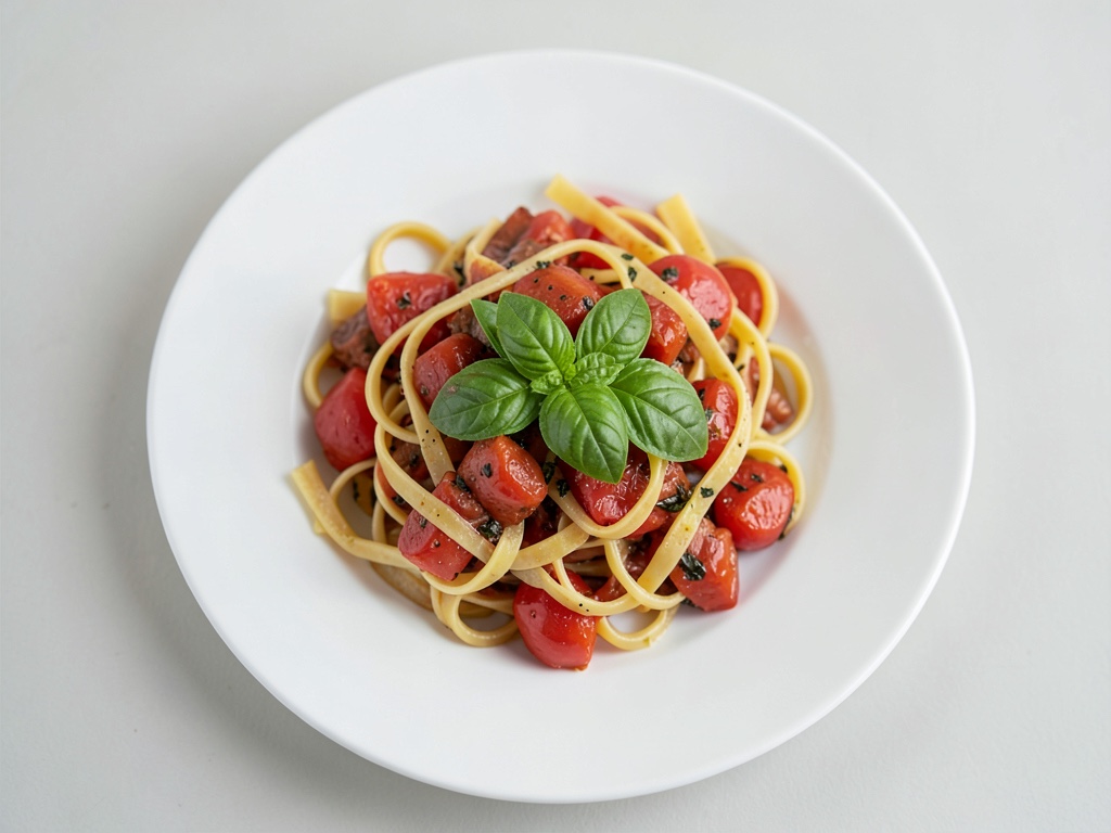 Spaghetti mit frischen Tomaten