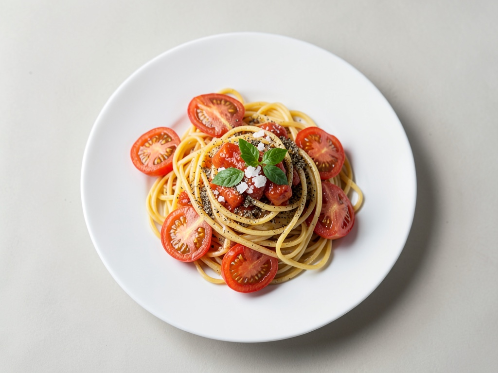 Spaghetti mit frischen Tomaten