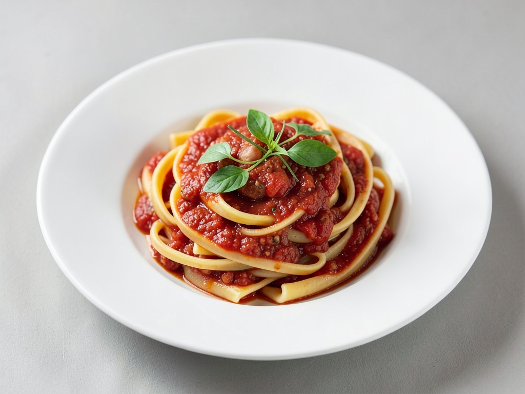 Hausgemachte Nudeln mit frischer Tomatensoße