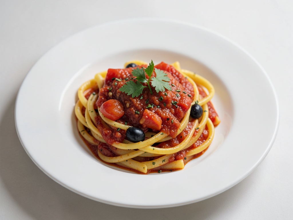 Klassische Nudeln mit frischer Tomatensoße