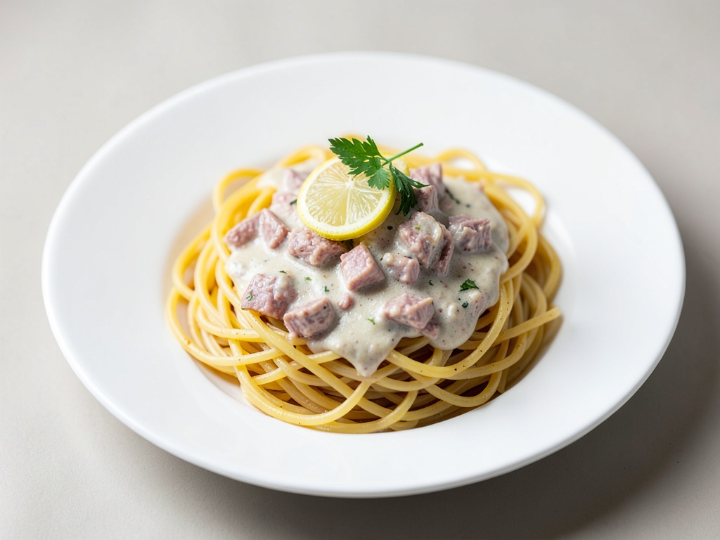 Spaghetti mit cremiger Thunfisch-Zitrone-Soße