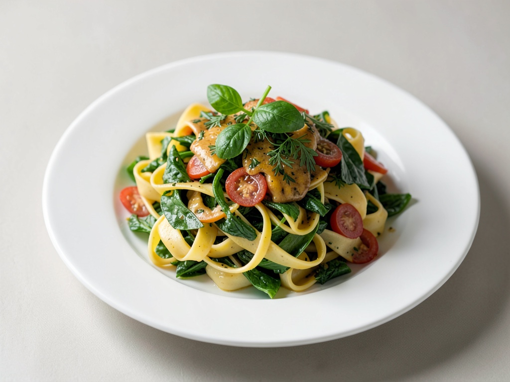 Frischer Nudelsalat mit grünen Zutaten