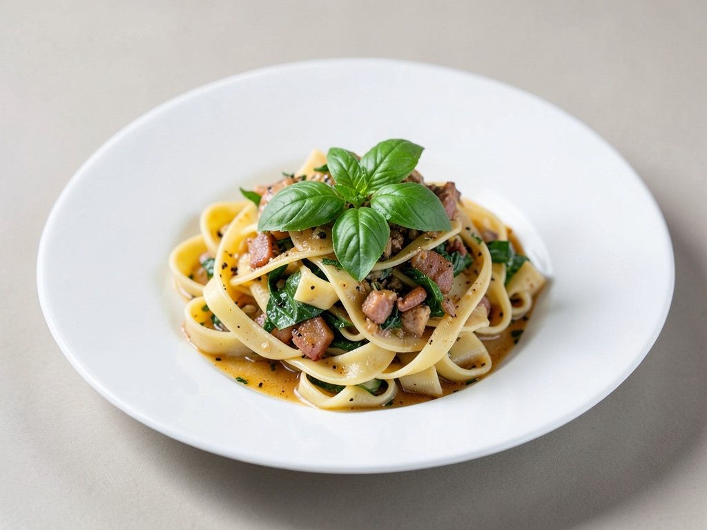 Ensalada de pasta fresca con albahaca