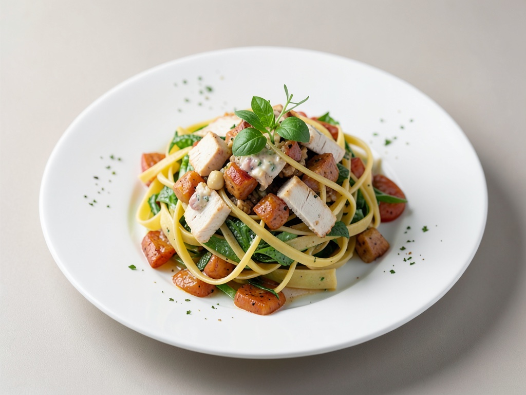 Frischer Nudelsalat mit Hähnchen
