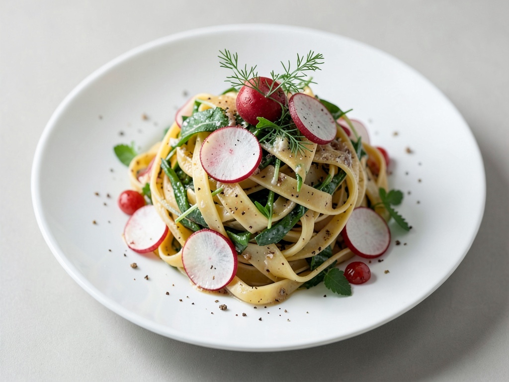 Frischer Nudelsalat mit knackigen Radieschen