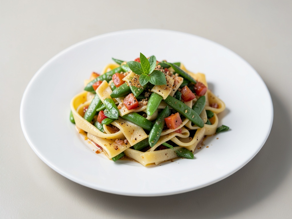 Frischer Nudelsalat mit Zuckerschoten