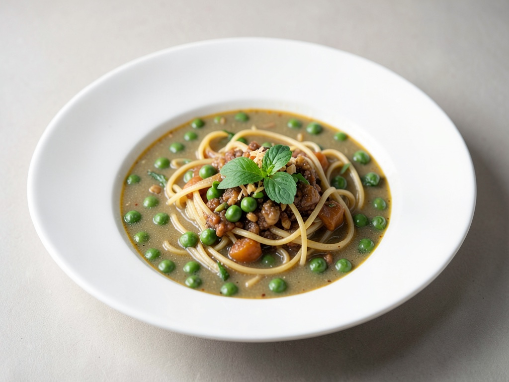 Schnelle Erbsen-Nudelsuppe