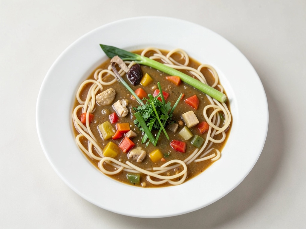 Schnelle Nudelsuppe mit buntem Gemüse