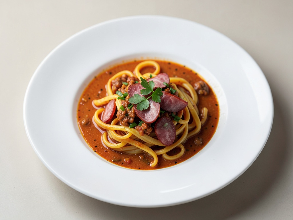 Würzige Nudelsuppe mit scharfer Salsiccia