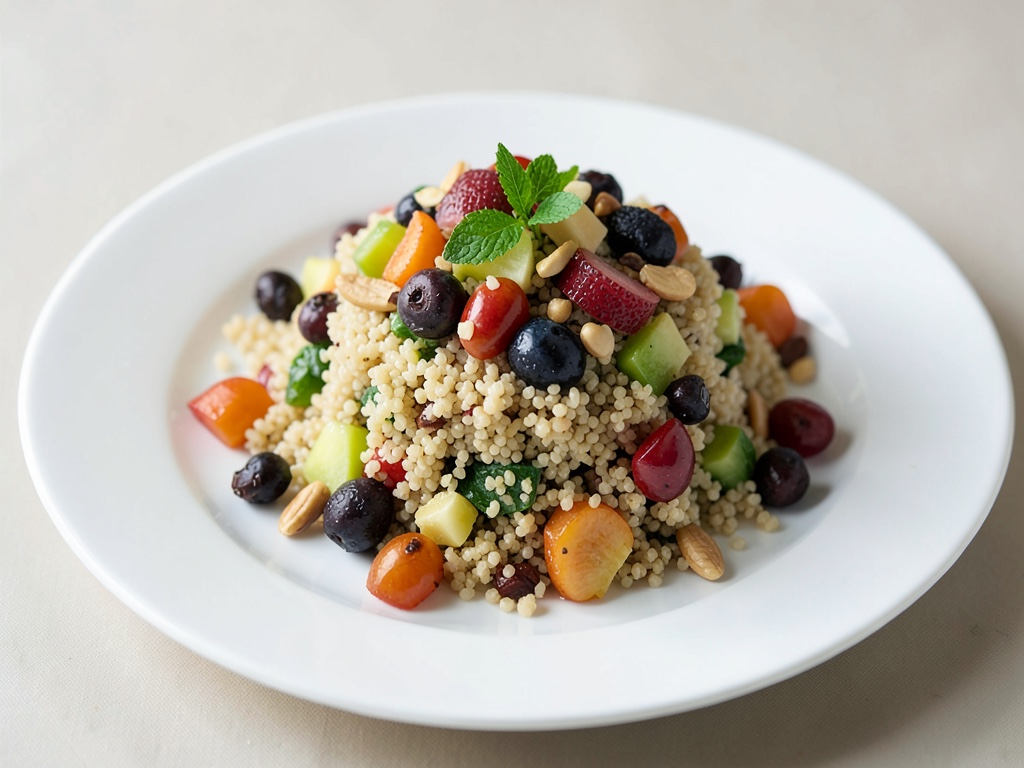 Ensalada crujiente de couscous con frutas y nueces