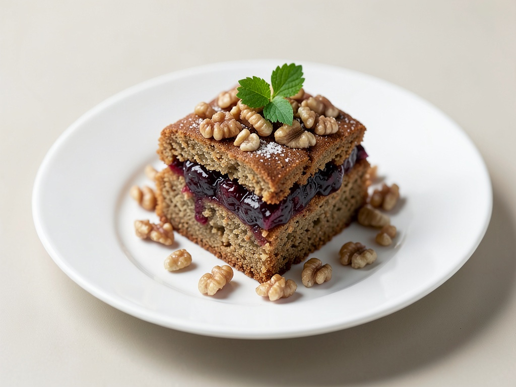 Walnuss-Kuchen mit Konfitüren-Füllung