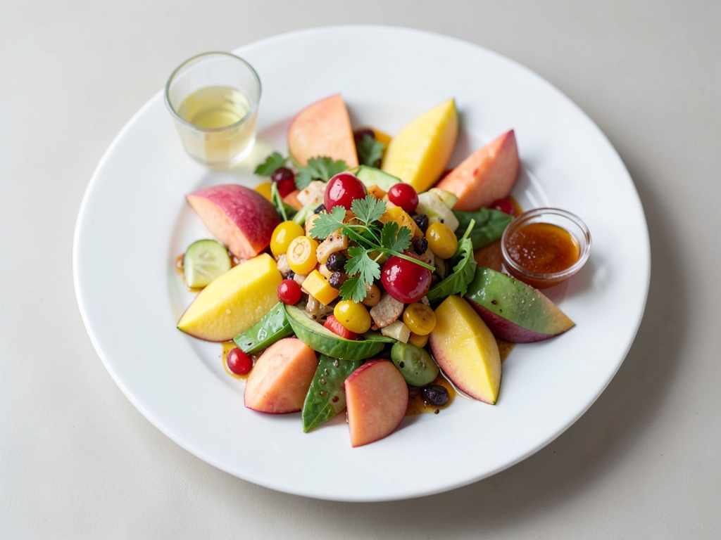 Insalata di frutta fresca con mango, melone e menta
