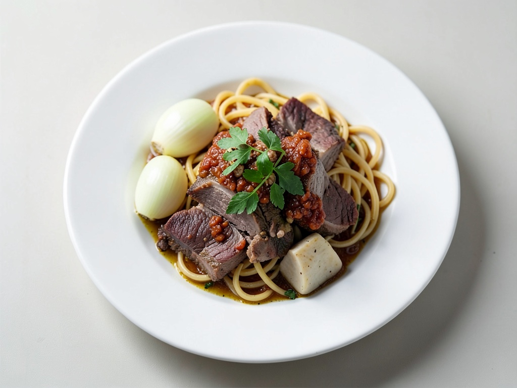 Zartes Ochsenschwanz-Ragout mit Bandnudeln