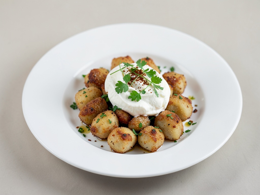 Gnocchi croccanti al forno con formaggio fresco