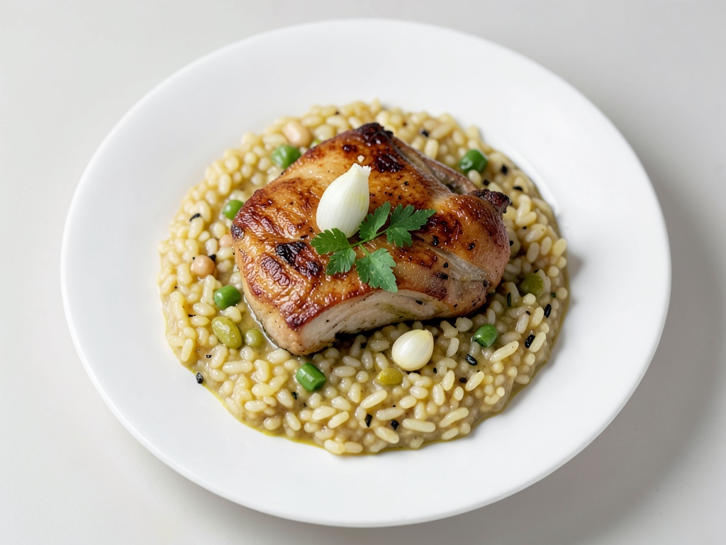Risotto al forno con pollo e pomodori