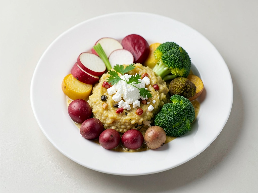 Légumes rôtis avec polenta au feta