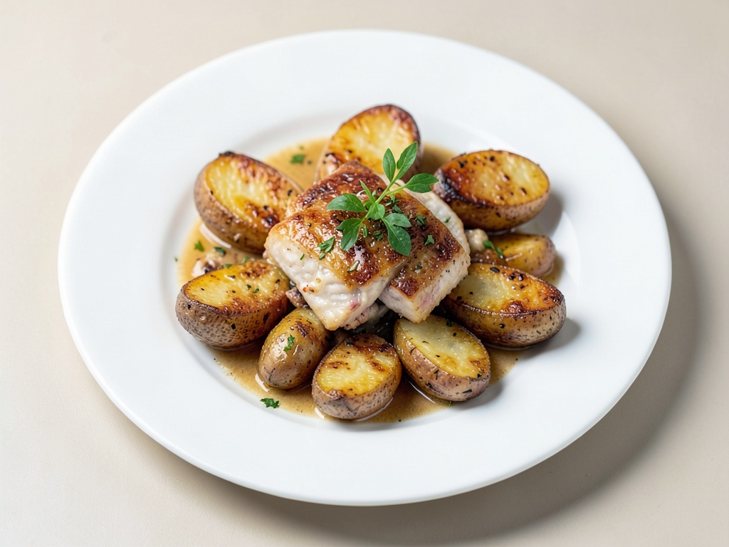 Patate al forno con pesce