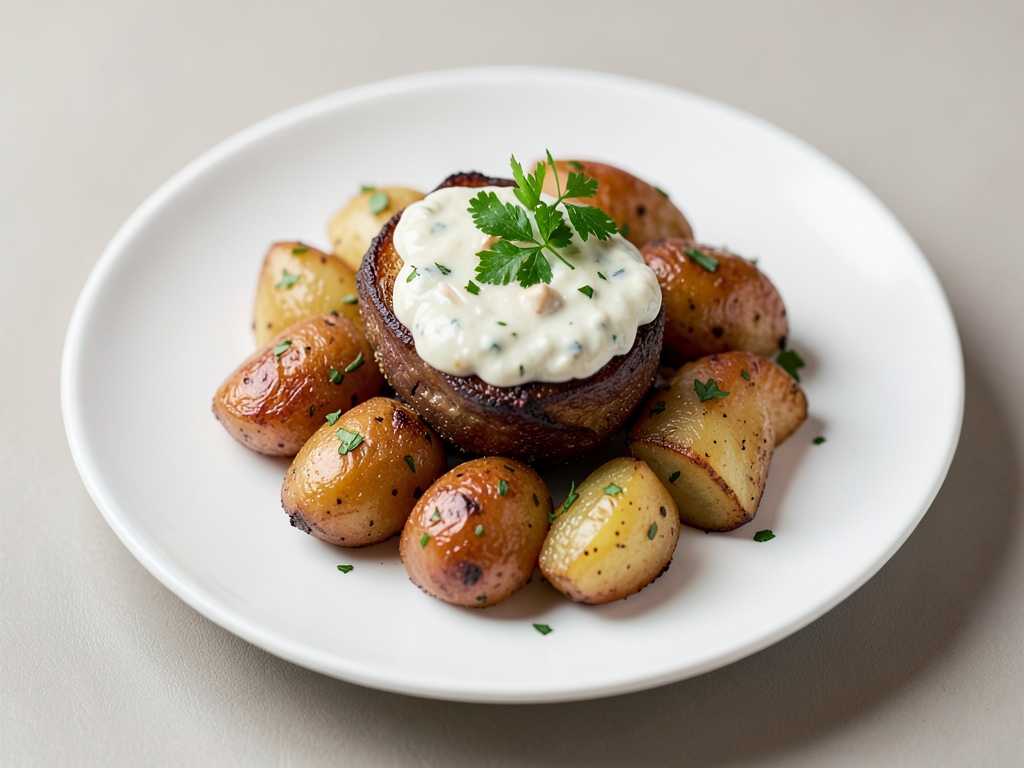 Pommes de terre au four avec trempade à l'ail