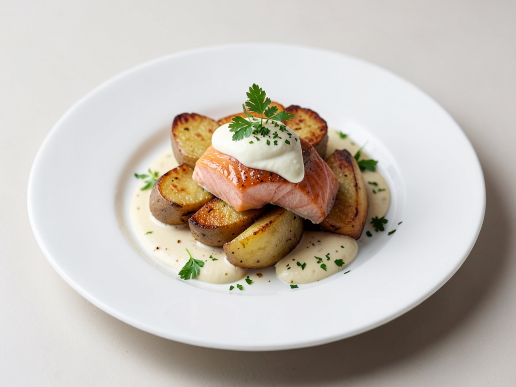 Ofenkartoffeln mit Lachs und Creme fraiche