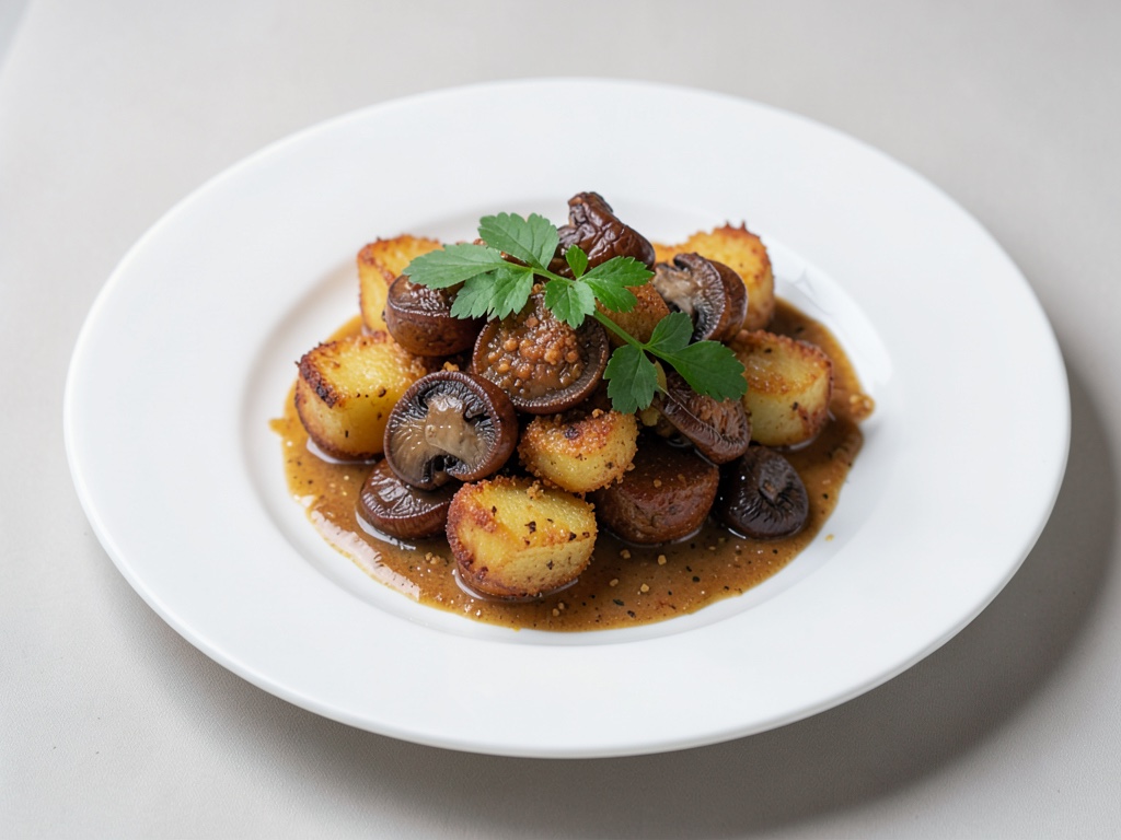 Patate croccanti al forno con funghi chanterelle