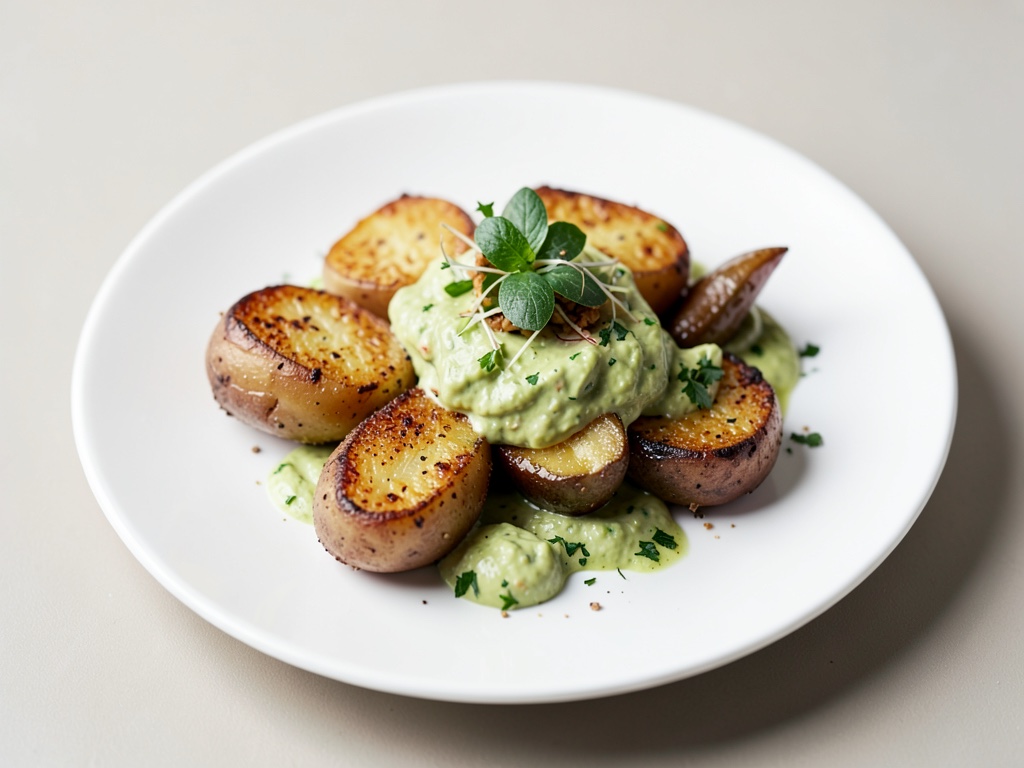 Pommes de terre au four avec crème de quark et avocat