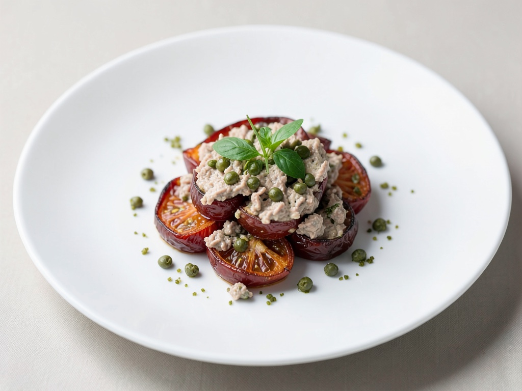 Ofentomaten mit Thunfisch-Kapern-Creme