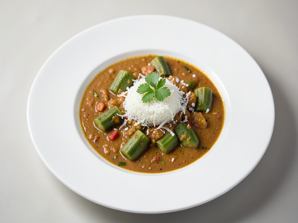 Curry de okra picante con coco