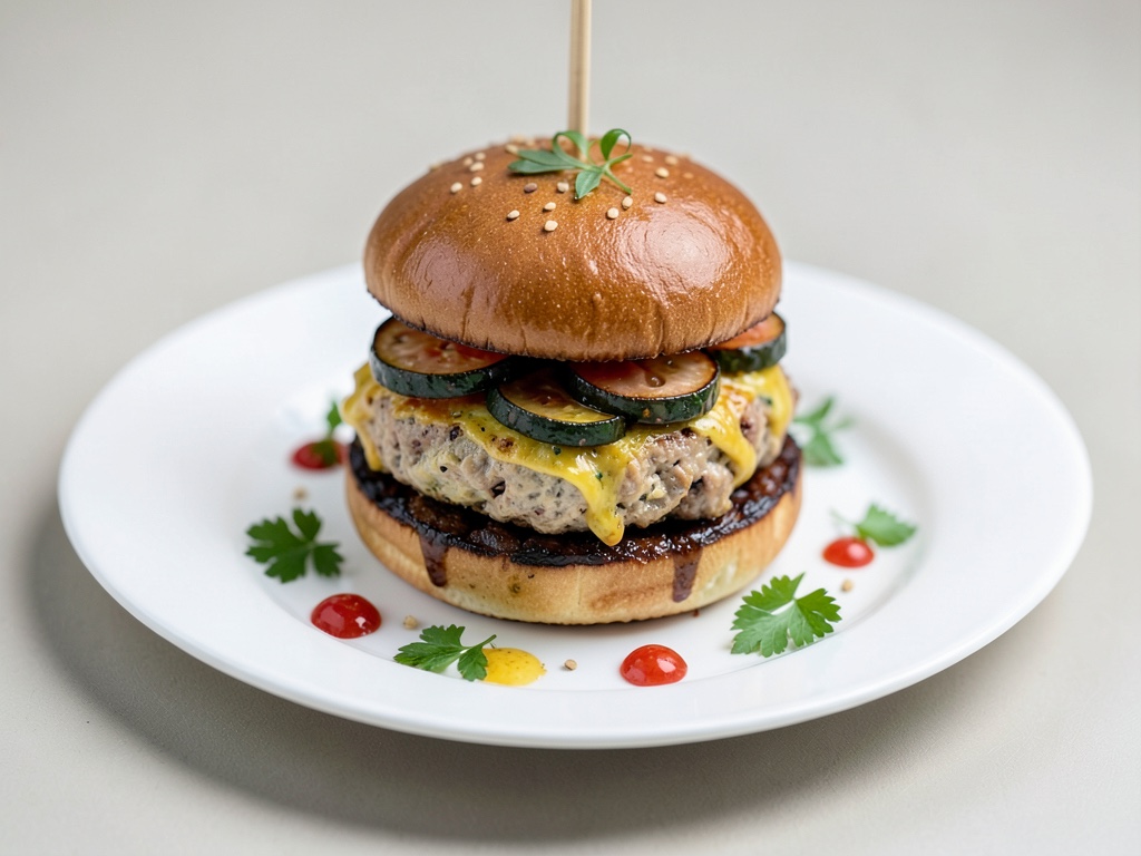 Hamburguesa de Omelette de Calabacín y Pavo