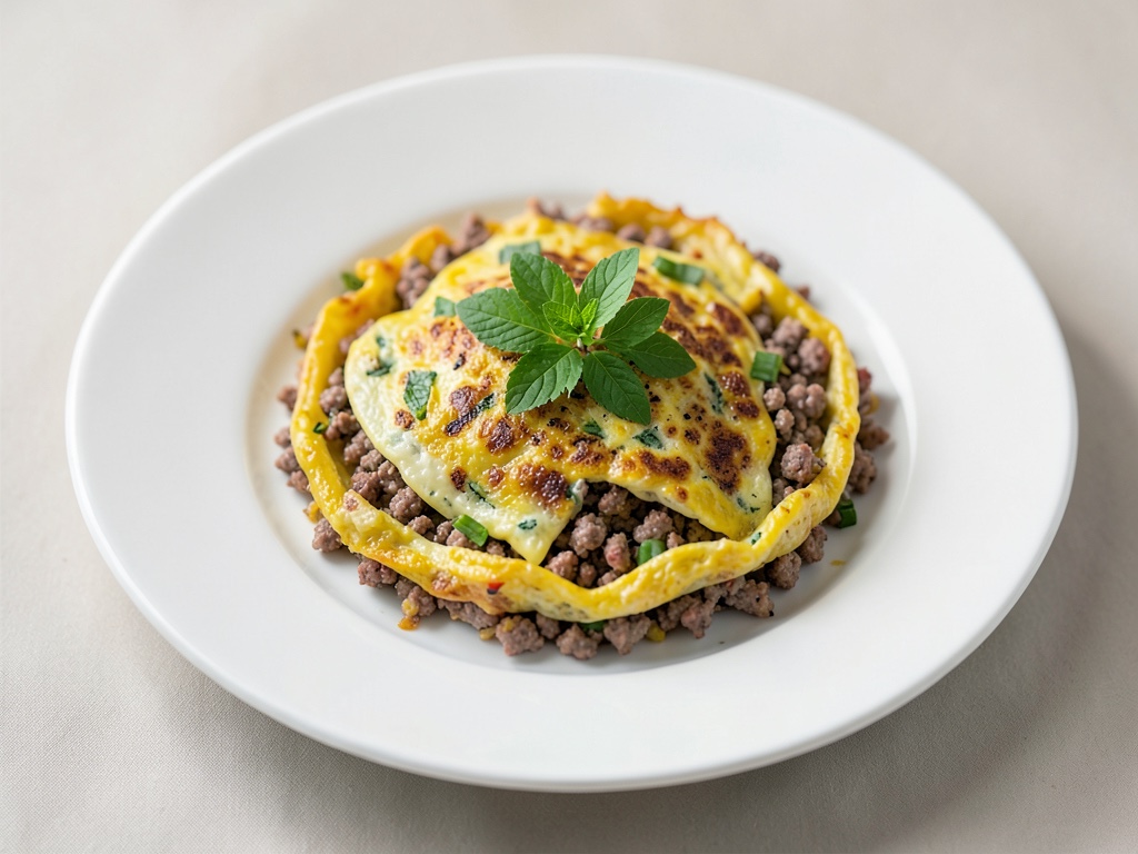 Omelette di carne macinata e peperoni