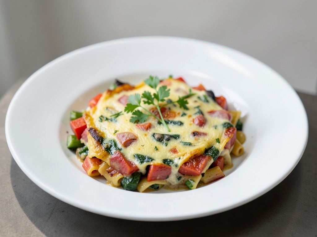 Gemüse-Nudel-Omelett im Ofen (Frittata veneta)