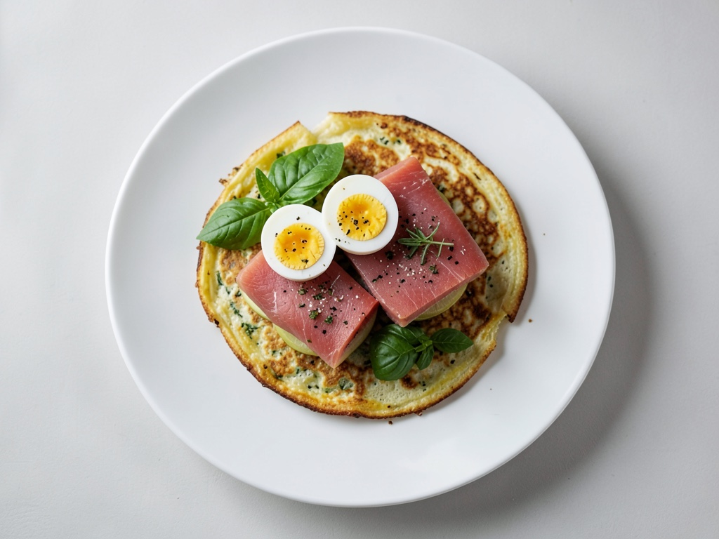 Tortilla de salmón ahumado sobre pepino