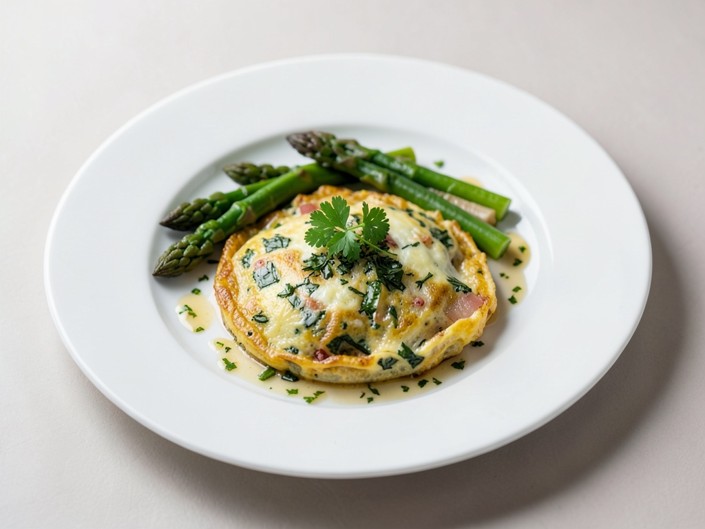 Omeletto alle erbe con asparagi
