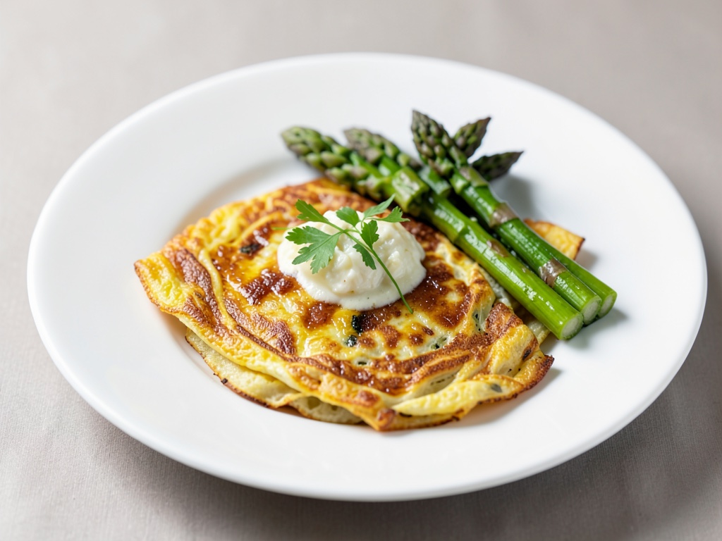 Tortilla de horno con espárragos verdes