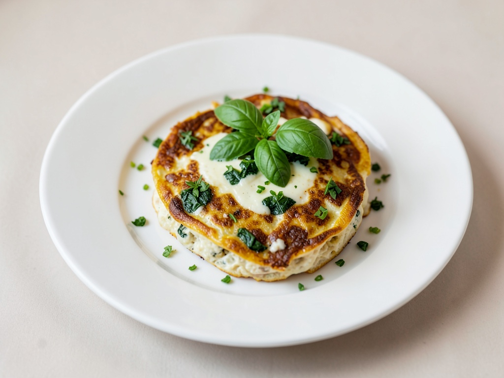 Frittata di formaggio di capra con basilico fresco