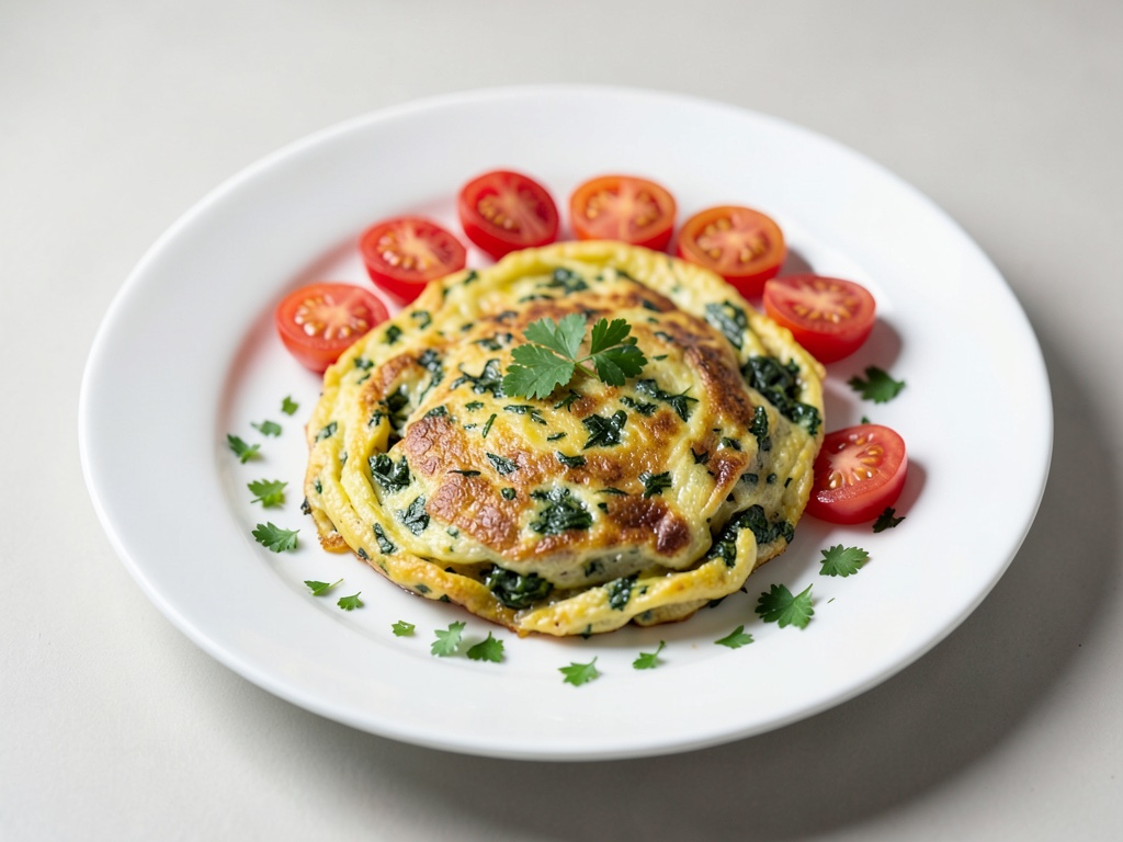 Frittata alle erbe con pomodori freschi